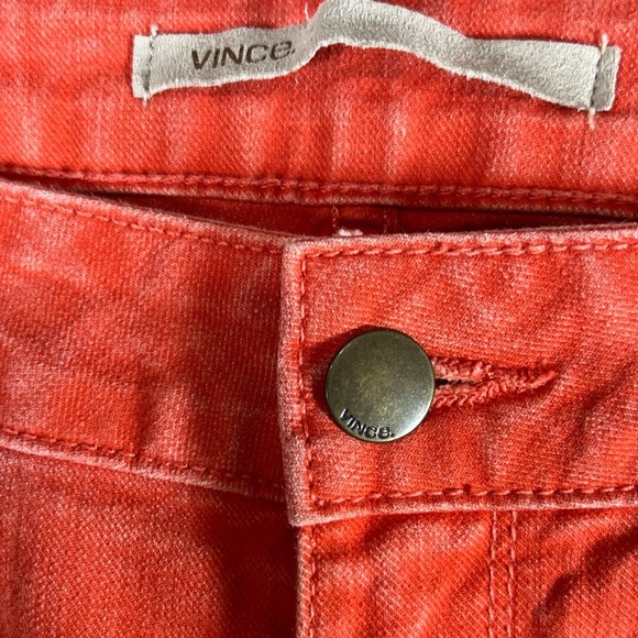Vince Size 28 Made in USA Cotton Stretch Red Denim Pants - Picture 5 of 10